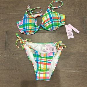 Wild Fable Multicolor Plaid Bikini Set